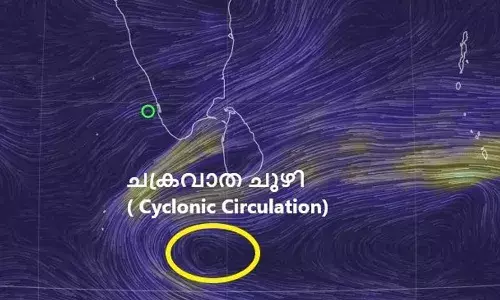 ചക്രവാതച്ചുഴി; വരും ദിവസങ്ങളില്‍ കേരളത്തില്‍ ഇടിമിന്നലോട് കൂടിയ മഴയ്ക്ക് സാധ്യത; മൂന്ന് ജില്ലകളില്‍ ബുധനാഴ്ച യെല്ലോ അലേര്‍ട്ട്; മത്സ്യത്തൊഴിലാളികള്‍ക്കും തീരദേശവാസികള്‍ക്കും ജാഗ്രതാ നിര്‍ദ്ദേശം