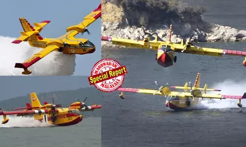 ഒരേസമയം കരയിലും വെള്ളത്തിലും ഇറങ്ങാനും പറന്നുപൊങ്ങാനും കഴിയുന്ന ആംഫിബിയസ് വിമാനം; 350 കിലോമീറ്റര്‍ വേഗതയില്‍ പറന്നെത്തി തളിക്കുന്നത് 16,000 ഗാലണ്‍ വെള്ളം;  ലോസ് ആഞ്ജലിസില്‍ പടര്‍ന്ന കാട്ടുതീ അണയ്ക്കാന്‍ കാനഡയുടെ സൂപ്പര്‍ സ്‌കൂപ്പറുകള്‍