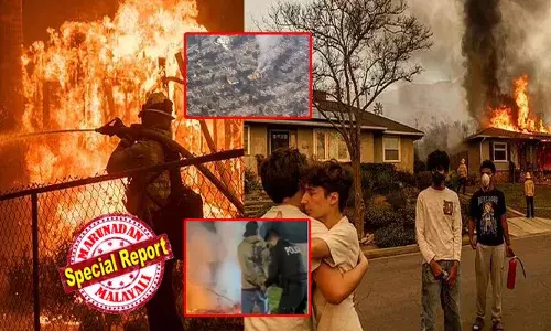 വരണ്ടകാറ്റ് ശക്തിപ്രാപിക്കുന്നു; 70കിലോമീറ്റർ വേഗതയിൽ വീശിയടിക്കും; തീ കനൽ ഇനിയും വ്യാപിക്കും; വരുംദിവസങ്ങളില്‍ കൂടുതല്‍ വഷളാകും; എങ്ങും നരകതുല്യമായ കാഴ്ചകൾ; ഓടി രക്ഷപ്പെട്ട് ജനങ്ങൾ; മാളുകൾ ലക്ഷ്യമാക്കി കൊള്ളയടികളും വർധിക്കുന്നു; ഭീതിപ്പെടുത്തുന്ന ശൂന്യത; എല്ലാം പരമാവധി നിയന്ത്രിക്കാൻ ശ്രമിച്ച് അധികൃതർ; കാലിഫോർണിയയുടെ പകുതിയും കാട്ടുതീ വിഴുങ്ങുമ്പോൾ!