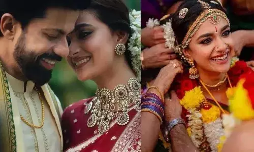 അമ്മയുടെ വിവാഹ സാരിയാണ് വിവാഹദിനത്തില്‍ ഞാന്‍ ധരിച്ചത്; ഇത് യാദൃശ്ചികമായി സംഭവിച്ചതാണ്; ചുവന്ന  വിവാഹ സാരിയുടെ കഥ പറഞ്ഞ് കീര്‍ത്തി സുരേഷ്