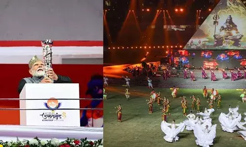 2036 ല്‍ രാജ്യം ഒളിമ്പിക്‌സ് വേദിയാക്കാന്‍ ശ്രമിക്കുകയാണ്; കായികതാരങ്ങളുടെ കഴിവുകള്‍ വര്‍ദ്ധിപ്പുക്കുന്നതിലാണ് ഞങ്ങളുടെ ശ്രദ്ധ; ലക്ഷ്യസെന്നില്‍ നിന്ന് ദീപശിഖ ഏറ്റുവാങ്ങി 38-ാമത് ദേശീയ ഗെയിംസ് ഉദ്ഘാടനം ചെയ്ത് പ്രധാനമന്ത്രി നരേന്ദ്ര മോദി