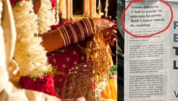 കൂട്ടുകാര്‍ നിര്‍ബന്ധിച്ചു, ചോളി കേ പീച്ചേ ക്യാ ഹേ ഗാനത്തിന് നൃത്തം ചെയ്ത് വരന്‍; കണ്ണീരോടെ വധു;  വിവാഹം വേണ്ടെന്ന് വച്ച് വധുവിന്റെ പിതാവ്; ദൃശ്യങ്ങളില്‍ സാമൂഹ്യ മാധ്യമങ്ങളില്‍ വൈറല്‍