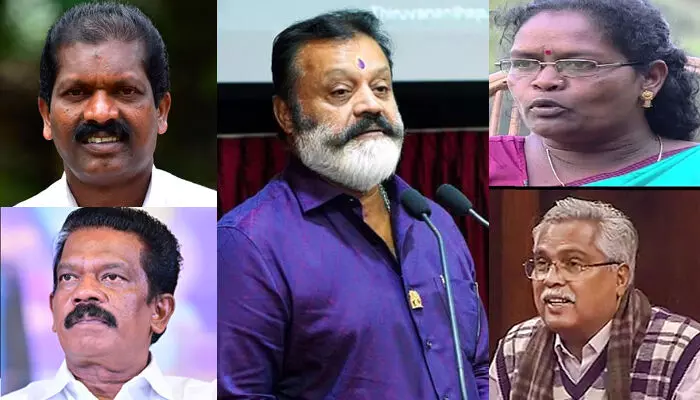 രാഷ്ട്രപതിയെക്കുറിച്ചും ഇതേ അഭിപ്രായമോയെന്ന് ഒ ആര് കേളു; സുരേഷ്ഗോപിയാണോ ഉന്നതരെ തീരുമാനിക്കുന്നതെന്ന് കെ.രാധാകൃഷ്ണന്; ഇന്ത്യയ്ക്ക് അപമാനമെന്ന് സി കെ ജാനു; കേന്ദ്രമന്ത്രി ചാതുര്വര്ണ്യത്തിന്റെ കുഴലൂത്തുകാനായെന്ന് ബിനോയ് വിശ്വം; സുരേഷ് ഗോപിക്കെതിരെ വിമര്ശനം കടുക്കുന്നു രാഷ്ട്രപതിയെക്കുറിച്ചും ഇതേ അഭിപ്രായമോയെന്ന് ഒ ആര് കേളു; സുരേഷ്ഗോപിയാണോ ഉന്നതരെ തീരുമാനിക്കുന്നതെന്ന് കെ.രാധാകൃഷ്ണന്; ഇന്ത്യയ്ക്ക് അപമാനമെന്ന് സി കെ ജാനു; കേന്ദ്രമന്ത്രി ചാതുര്വര്ണ്യത്തിന്റെ കുഴലൂത്തുകാനായെന്ന് ബിനോയ് വിശ്വം; സുരേഷ് ഗോപിക്കെതിരെ വിമര്ശനം കടുക്കുന്നു