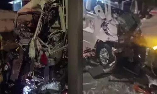 കൊട്ടാരക്കരയില്‍ ആംബുലന്‍സ് ലോറിയുമായി കൂട്ടിയിടിച്ചുണ്ടായ അപകടം; ആശുപത്രിയില്‍ പ്രവേശിപ്പിച്ച രോഗിയും ഭാര്യയും മരിച്ചു: പരുക്കേറ്റ ഏഴുപേര്‍ ആശുപത്രിയില്‍