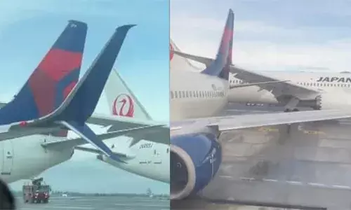 314 യാത്രക്കാര്‍; പാര്‍ക്ക് ചെയ്യുന്നതിനിടെ പാര്‍ക്ക് ചെയ്ത മറ്റൊരു വിമാനത്തിലേക്ക് ഇടിച്ച് കയറി മറ്റൊരു വിമാനം; ഇടിച്ചത് വാലില്‍; യാത്രക്കാര്‍ക്ക് ആര്‍ക്കും പരിക്കില്ല; ഒഴിവായത് വന്‍ദുരന്തം