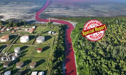 നേരം വെളുത്തപ്പോള്‍  നദിയിലെ ജലത്തിന്റെ നിറം രക്തം കലര്‍ന്നപോലെ  ചുവപ്പായി;  കടുത്ത ദുര്‍ഗന്ധവും; അര്‍ജന്റീനയിലെ നദിയുടെ നിറം മാറിയതില്‍ ആശങ്കയോടെ നാട്ടുകാര്‍; ചിത്രങ്ങളും വീഡിയോയും പങ്കുവച്ച് സാമൂഹ്യ മാധ്യമങ്ങളില്‍ ചര്‍ച്ച