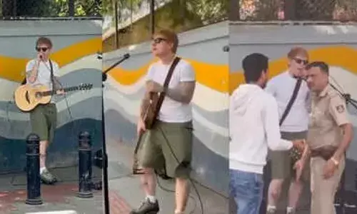 പൊലീസിനെന്ത് എഡ് ഷീരാൻ.. മൈക്കും ഊരിമാറ്റി ഓടിച്ചു; ബെംഗളുരു സ്ട്രീറ്റിൽ സര്‍പ്രൈസായി പാടാനെത്തിയ എഡ് ഷീരാനെ തടഞ്ഞു; ഇടപെട്ടത് അനുമതിയില്ലാത്തതിനാലെന്ന് പൊലീസ്