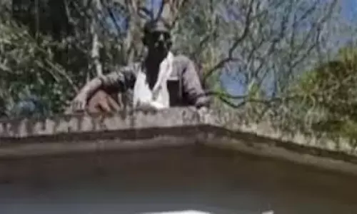 ഞങ്ങൾക്ക് ജീവിക്കണം സാറെ...; കാട്ടാന തന്റെ കൃഷിയിടത്തിലെ വാഴ എല്ലാം നശിപ്പിച്ചു;പ്രതിഷേധം; വനം വകുപ്പ് ക്വാട്ടേഴ്സിന് മുകളിൽ കയറി നിന്ന് കർഷകന്റെ ആത്മഹത്യ ഭീഷണി; കയ്യിൽ വിഷക്കുപ്പിയും