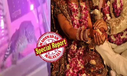 പാട്ടൊക്കെയിട്ട് വൈബായി കല്യാണാഘോഷം; പരിപാടികൾക്കിടെ രണ്ടാം നിലയിൽ ഒരു അലർച്ച; പെട്ടെന്ന് അപ്രതീക്ഷിത അതിഥിയുടെ എൻട്രി; ഹാളിൽ ചാടിയെത്തി പുലി; വരനടക്കം ഇറങ്ങിയോടി; കുതറിമാറി വിരുന്നുകാർ; ദൃശ്യങ്ങൾ വൈറൽ; യുപി യിലെ വിവാഹ വീട്ടിൽ നടന്നത്!