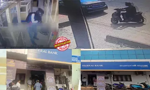 പോട്ട പള്ളിയുടെ എതിര്‍വശത്തെ ഫെഡറല്‍ ബാങ്ക് ശാഖയിലേക്ക് മോഷ്ടാവ് കയറുന്നത് സിസി ടിവി ദൃശ്യങ്ങളില്‍ വ്യക്തം; കത്തി കാട്ടി ജീവനക്കാരെ ടൊയ്‌ലറ്റിനുള്ളില്‍ പൂട്ടിയിട്ടു; പണം കവര്‍ന്നത് ക്യാഷ് കൗണ്ടര്‍ കസേര കൊണ്ട് തല്ലിപ്പൊളിച്ച്; ഇയാള്‍  മലയാളത്തില്‍ സംസാരിക്കാതിരുന്നത് മന:പൂര്‍വ്വമോ?  പോയത് തൃശൂര്‍ ഭാഗത്തേക്കെന്ന് സൂചന; വ്യാപക തിരച്ചില്‍
