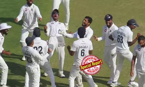 കേരളം രഞ്ജി ട്രോഫി ക്രിക്കറ്റ് ഫൈനലില്‍;  ഗുജറാത്തിനെതിരെ ജയത്തോളം പോന്നൊരു സമനില; സച്ചനും സംഘവും ഫൈനല്‍ ബര്‍ത്ത് ഉറപ്പിച്ചത് ഒന്നാം ഇന്നിംഗ്‌സിലെ രണ്ട് റണ്‍സ് ലീഡിന്റെ കരുത്തില്‍;  കേരളം രഞ്ജി ഫൈനലിലെത്തുന്നത് ചരിത്രത്തിലാദ്യമായി;  ബുധനാഴ്ച നടക്കുന്ന കലാശപ്പോരില്‍ വിദര്‍ഭയെ നേരിടും