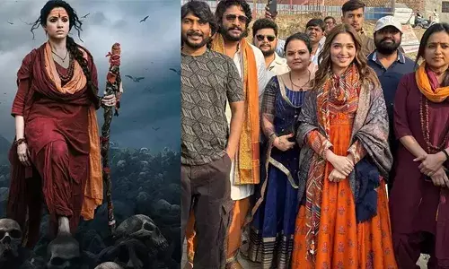 സിനിമയ്ക്കായി സന്യാസിമാരുടെ ശരീരഭാഷ വരെ പഠിച്ച് തമന്ന; മഹാകുംഭമേളയ്ക്കിടെ പ്രയാഗ്‌രാജില്‍ പുതിയ ചിത്രത്തിന്റെ ടീസര്‍ ലോഞ്ച് നടത്തി താരം