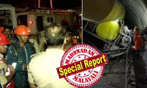 തെലങ്കാനയില്‍ തുരങ്ക നിര്‍മാണത്തിനിടെ അപകടം; രക്ഷാദൗത്യം ദുഷ്‌കരമെന്ന് സൈന്യം; ഇടിഞ്ഞ് താഴ്‌ന ഭാഗം പൂര്‍ണമായും അടഞ്ഞു; നാലടിയോളം വെള്ളം, മുട്ടറ്റം ചെളി; മേല്‍ക്കൂരയിലെ വിള്ളല്‍ മൂലം വെള്ളമിറങ്ങിയതാണ് അപകട കാരണം എന്ന് പ്രാഥമിക നിഗമനം; കുടുങ്ങിക്കിടക്കുന്നത് എട്ട് പേരെന്ന് സ്ഥീരികരിച്ച് ജില്ലാ ഭരണകൂടം