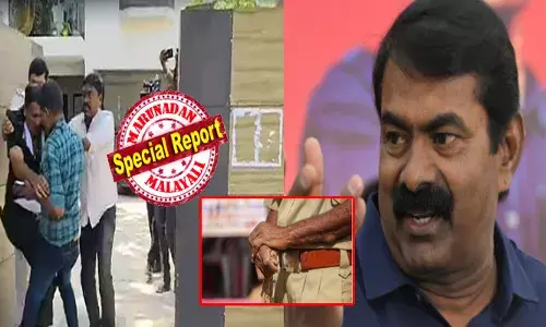 വാട് ബ്രോ, ഇറ്റ്സ് വെരി റോങ്..; നടിയെ വിവാഹവാഗ്ദാനം നൽകി വഞ്ചിച്ചുവെന്ന് കേസ്; വീട്ടിൽ പതിച്ച സമൻസ് വലിച്ചു കീറി പ്രകോപനം; അന്വേഷിക്കാനെത്തിയ പോലീസിനുനേരെ തോക്ക് ചൂണ്ടി ആക്രമണം; കൊലപാതക ശ്രമത്തിന് കേസെടുത്ത് പോലീസ്; എൻടികെ നേതാവ് സീമാന്റെ സുരക്ഷാ ജീവനക്കാരൻ അറസ്റ്റിൽ