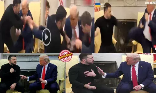 വൈറ്റ് ഹൗസിലെ അടി കാണണോ! ഓവല്‍ ഓഫീസോ, ബോക്‌സിങ് റിങ്ങോ! കൊണ്ടും കൊടുത്തും, ഇടിച്ചും തൊഴിച്ചും പിടിവലിയായി ട്രംപും വാന്‍സും സെലന്‍സ്‌കിയും; വെളളിയാഴ്ച കൂടിക്കാഴ്ച അലങ്കോലമായതിന് പിന്നാലെ  വൈറലായി എഐ വീഡിയോകളും മീമുകളും