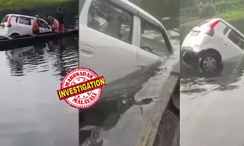 മറവന്‍തുരുത്തില്‍ മദ്യലഹരിയില്‍ യുവാവ് പുഴയിലേക്ക് കാര്‍ ഓടിച്ചിറക്കി; രക്ഷപ്പെടുത്തിയ കടത്തുകാരുമായി വാക്കുതര്‍ക്കം;   ഡോര്‍ തുറന്നതിനാലാണ് കാര്‍ മുങ്ങി പോയതെന്ന വിചിത്രവാദം;  യുവാവിനെ കസ്റ്റഡിയില്‍ എടുത്ത് പൊലീസ്