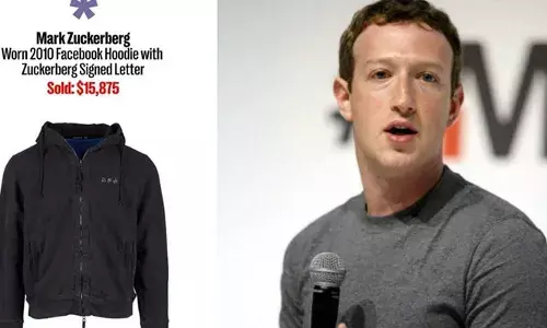 മാര്‍ക്ക് സക്കര്‍ബര്‍ഗിന്റെ ഹൂഡി വിറ്റത് 13 ലക്ഷം രൂപയ്ക്ക്; ഹൂഡിയുടെ പഴക്കം 15 വര്‍ഷം; വിറ്റുപോയത് മെറ്റ സ്ഥാപകന്റെ കയ്യെഴുത്ത് കുറിപ്പുള്ള ഫേസ്ബുക്കിന്റെ പഴയ ലോഗോ പതിപ്പിച്ച ഹൂഡി
