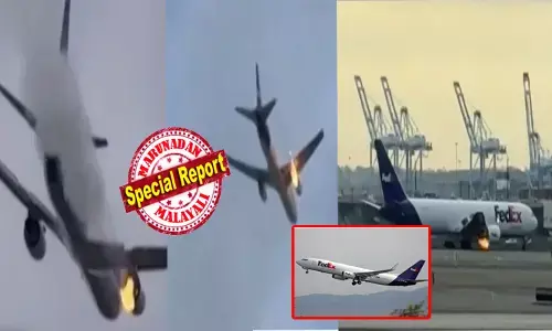 റൺവേയിൽ നിന്നും സ്മൂത്ത് ടേക്ക്ഓഫ്; 100 അടി ഉയരത്തിലേക്ക് വിമാനത്തെ നിയന്ത്രിച്ച് പൈലറ്റ്; പെടുന്നനെ ഒരു ഇടിശബ്ദം; ചിറകിൽ തീജ്വാലകൾ ആളിക്കത്തി; കോക്ക്പിറ്റിനുള്ളിൽ ബേർഡ് സ്ട്രൈക്ക് വാണിംഗ്; ഫെഡ്‍എക്‌സ് ന്റെ കാർഗോ ഭീമന് അടിയന്തിര ലാൻഡിംഗ്; തിരിച്ചിറക്കിയത് ഇക്കാരണത്താൽ; വൈറലായി വീഡിയോ