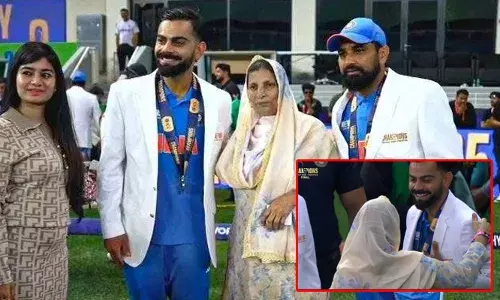 എന്തൊരു സുന്ദര പെരുമാറ്റം! ചാമ്പ്യന്‍സ് ട്രോഫി നേടിയതിന് കൂടുതല്‍ അര്‍ഥം വന്നത് പോലെ; ദുബായിലെ മൈതാനത്ത് വിജയാഹ്ലാദ ലഹരിയില്‍ നില്‍ക്കവേ മുഹമ്മദ് ഷമിയുടെ അമ്മയെ കണ്ടയുടന്‍ കാല്‍ തൊട്ട് വന്ദിക്കുന്ന വിരാട് കോലി; കയ്യടിച്ച് സോഷ്യല്‍ മീഡിയ