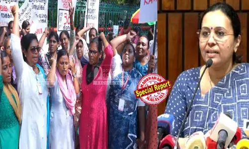 ആശമാരെ വെയിലത്തും മഴയത്തും നിര്‍ത്തുന്നതില്‍ വിഷമമെന്ന് പറഞ്ഞ ആരോഗ്യ മന്ത്രി നാളെ ഡല്‍ഹിക്ക്; ജെ പി നദ്ദയുമായി കൂടിക്കാഴ്ച നടത്തി കേന്ദ്ര കുടിശിക തുക ആവശ്യപ്പെടും; തങ്ങള്‍ക്ക് ജോലി ഭാരം ഇല്ലെന്ന മന്ത്രിയുടെ വാദം തെറ്റെന്ന് ആശമാര്‍; മന്ത്രിക്ക് കാര്യങ്ങള്‍ അറിയാത്തത് കൊണ്ടാണ് വാദമെന്നും വിമര്‍ശനം