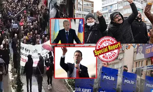 ഭീകരവാദ ബന്ധങ്ങൾ ഉണ്ടെന്ന് സംശയം; ഇസ്താംബൂളിലെ ഏറ്റവും ശക്തനായ മേയറും എർദോഗന്റെ പ്രധാന എതിരാളിയുമായ എക്രെം ഇമാമോഗ്ലു അറസ്റ്റിൽ; വ്യാപക പ്രതിഷേധം; തെരുവുകളിൽ പോലീസും സമരക്കാരും തമ്മിൽ ഏറ്റുമുട്ടി; കല്ലേറും മുദ്രാവാക്യ വിളിയും; പ്രധാന റോഡുകളെല്ലാം അടച്ചിട്ടു; എല്ലാം നിരീക്ഷിച്ച് ഭരണകൂടം; ഞെട്ടിപ്പിക്കുന്ന ദൃശ്യങ്ങൾ പുറത്ത്!