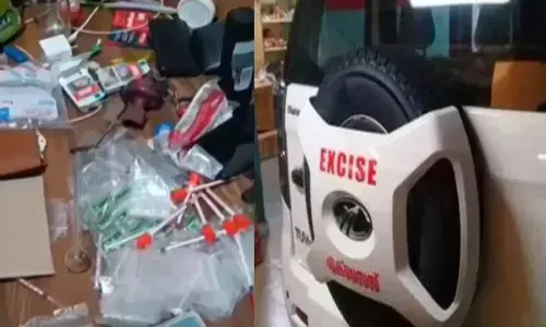 രഹസ്യ വിവരത്തിന്റെ അടിസ്ഥാനത്തിൽ അപ്പാര്‍ട്ട്‌മെന്റ് വളഞ്ഞു; റൂം തുറന്നതും മുഴുവൻ കഞ്ചാവും, സിറിഞ്ചുകളും; കൊല്ലത്ത് കുഞ്ഞ്‌ ജനിച്ചതിന് ലഹരി പാർട്ടി; നാലുപേർ എക്സൈസ് വലയിൽ കുടുങ്ങി