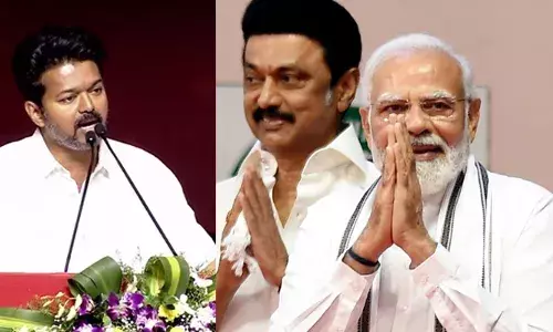 ഡിഎംകെ വോട്ടിന് വേണ്ടി കോണ്‍ഗ്രസിന് ഒപ്പം ചേരുന്നു;  അഴിമതി നടത്താന്‍ ബിജെപിക്ക് ഒപ്പം; മോദി ഡിഎംകെയുടെ രഹസ്യ ഉടമ; പ്രകോപിപ്പിച്ചാല്‍ ടിവികെ കൊടുങ്കാറ്റ് ആയി മാറുമെന്ന് വിജയ്