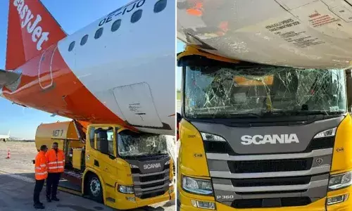 പാരിസ് എയര്‍പോര്‍ട്ടില്‍ ലോറിയും വിമാനവും കൂട്ടിയിടിച്ചു അപകടം; യാത്ര റദ്ദാക്കി