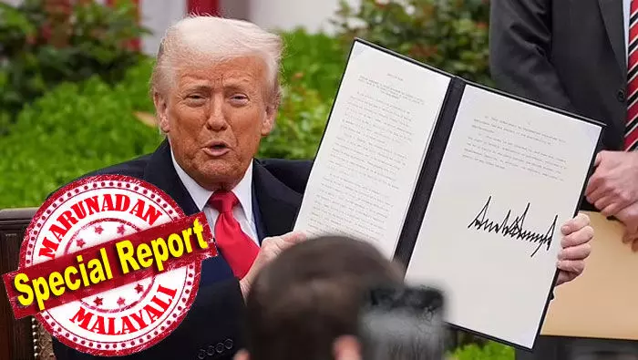 എന്താണ് ട്രംപ് ബഹളം കൂട്ടുന്ന ഈ താരിഫ്? എന്തിനാണ് ആഗോള താരിഫ് വര്ധിപ്പിച്ചത്? എന്തുകൊണ്ടാണ് അമേരിക്കന് വിപണി തലകുത്തി വീണത്? ട്രംപിന്റെ പരിഷ്കാരങ്ങള് ലോകത്തെ എങ്ങനെ ബാധിക്കും? ഇന്ത്യ- അമേരിക്ക ബന്ധത്തിന് ഇത് തിരിച്ചടിയാവുമോ? ട്രംപ് പ്രഖ്യാപിച്ച താരിഫ് യുദ്ധത്തെ കുറിച്ച് അറിയേണ്ടതെല്ലാം എന്താണ് ട്രംപ് ബഹളം കൂട്ടുന്ന ഈ താരിഫ്? എന്തിനാണ് ആഗോള താരിഫ് വര്ധിപ്പിച്ചത്? എന്തുകൊണ്ടാണ് അമേരിക്കന് വിപണി തലകുത്തി വീണത്? ട്രംപിന്റെ പരിഷ്കാരങ്ങള് ലോകത്തെ എങ്ങനെ ബാധിക്കും? ഇന്ത്യ- അമേരിക്ക ബന്ധത്തിന് ഇത് തിരിച്ചടിയാവുമോ? ട്രംപ് പ്രഖ്യാപിച്ച താരിഫ് യുദ്ധത്തെ കുറിച്ച് അറിയേണ്ടതെല്ലാം