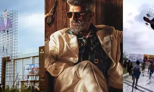 അജിത്തിന്റെ 250 അടിയിലധികം ഉയരമുള്ള കൂറ്റന്‍ കട്ട് ഔട്ട് തകര്‍ന്ന് വീണു; ഭയന്ന് ഓടി ആരാധകര്‍; ആളപായം ഇല്ല; വീഡിയോ