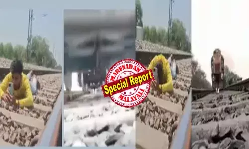 റെയിൽവേ പാളം കണ്ടതും റീൽപുത്രനൊരു മോഹം; മഞ്ഞ ഷർട്ടിട്ട് ട്രാക്കിൽ കയറി കിടന്ന് ധൈര്യം; ട്രെയിൻ പാഞ്ഞെത്തിയതും കണ്ണടച്ച് ഷൂട്ട്; വീഡിയോ വൈറലായപ്പോൾ നടന്നത്; വരൂ..നമുക്ക് സ്റ്റേഷൻ വരെ പോകാമെന്ന് പോലീസ്; ലേശം കഞ്ഞിയെടുക്കട്ടെയെന്ന് കമെന്റുകൾ!