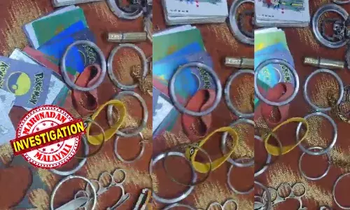 നാസിക് സ്‌കൂളില്‍ വിദ്യാര്‍ഥികളുടെ അസാധാരണമായ ഹെയര്‍ സ്‌റ്റൈല്‍; ബാഗുകള്‍ പരിശോധിച്ച് പ്രിന്‍സിപ്പല്‍; എട്ടാം ക്ലാസുകാരന്റെ ബാഗില്‍ കണ്ടെത്തിയത് ഗര്‍ഭനിരോധന ഉറകളും സൈക്കിള്‍ ചെയിനും കത്തിയും ചീട്ടും;  ദൃശ്യങ്ങള്‍ പുറത്ത്