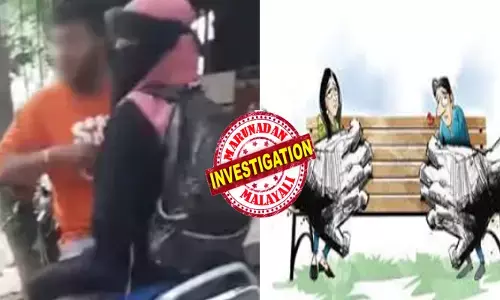 ഓറഞ്ച് ടിഷർട്ട് ധരിച്ച് സ്കൂട്ടറിലിരുന്ന് യുവാവ്; കൂടെ ബുർഖ അണിഞ്ഞ യുവതിയും; തമ്മിലിരുന്ന് സംസാരവും ചിരിയും കളിയും; കണ്ട് സഹികെട്ട് അഞ്ചാംഗ സംഘം ചെയ്തത്; ഇങ്ങനെ ചേർന്നിരിക്കാൻ നാണമില്ലേയെന്നും മറുപടി; പെൺകുട്ടി കരഞ്ഞപ്പോൾ നടന്നത് മറ്റൊന്ന്; ദൃശ്യങ്ങൾ പുറത്ത്