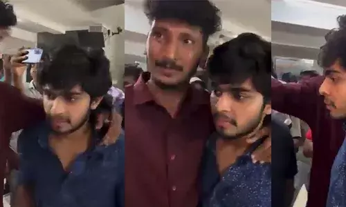 വിടടാ വിടടാ......, തോളില്‍ കൈയയ്യിട്ട് ഫോട്ടോ എടുക്കാന്‍ വന്ന ആരാധകന്റെ കൈ മാറ്റി നസ്ലെന്‍; താരത്തെ വിമര്‍ശിച്ചും അനുകൂലിച്ചും സോഷ്യല്‍ മീഡിയ