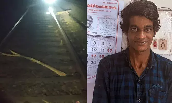 റെയില്വേ ട്രാക്കില് കല്ലും മരകഷണങ്ങളും വെച്ച് അപകടം സൃഷ്ടിക്കാന് ശ്രമം; പ്രതി പിടിയില്; പിടികൂടിയത് റെയില്വേ ട്രാക്കിന് സമീപം സംശയാസ്പദമായി ഒരാള് ഇരിക്കുന്നതിനെ കുറിച്ച് നാട്ടുകാര് നല്കിയ വിവരത്തെ തുടര്ന്ന് റെയില്വേ ട്രാക്കില് കല്ലും മരകഷണങ്ങളും വെച്ച് അപകടം സൃഷ്ടിക്കാന് ശ്രമം; പ്രതി പിടിയില്; പിടികൂടിയത് റെയില്വേ ട്രാക്കിന് സമീപം സംശയാസ്പദമായി ഒരാള് ഇരിക്കുന്നതിനെ കുറിച്ച് നാട്ടുകാര് നല്കിയ വിവരത്തെ തുടര്ന്ന്