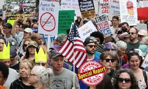 അമേരിക്കയില്‍ രാജാക്കന്മാരില്ല, സ്വേച്ഛാധിപത്യത്തെ ചെറുക്കുക; ഡൊണാള്‍ഡ് ട്രംപിനെതിരെ പ്രതിഷേധവുമായി അമേരിക്കന്‍ ജനത തെരുവില്‍; ഇലോണ്‍ മസ്‌കിനെതിരെ ടെസ്ല കാര്‍ ഡീലര്‍ഷിപ്പുകള്‍ക്ക് പുറത്തും പ്രതിഷേധങ്ങള്‍; യുഎസില്‍ നടക്കുന്നത് നാസി ഭരണകാലത്ത് ജര്‍മനിയില്‍ നടന്നതെന്ന് പ്രതിഷേധക്കാര്‍