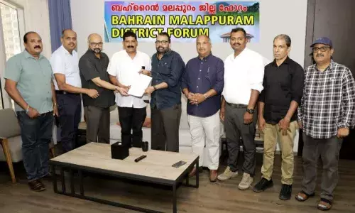ബഹ്‌റൈന്‍ മലപ്പുറം ഡിസ്ട്രിക്ട് ഫോറം ഭാരവാഹികള്‍ നോര്‍ക്ക റൂട്ട്‌സ് വൈസ് ചെയര്‍മാനെ സന്ദര്‍ശിച്ചു നിവേദനം നല്‍കി