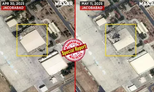 പാക്കിസ്ഥാന്‍ പത്തി മടക്കിയത് വ്യോമതാവളങ്ങളെ ലക്ഷ്യമിട്ടുള്ള ഇന്ത്യയുടെ കിറുകൃത്യം അടിയില്‍; വ്യോമാക്രമണത്തിന് മുമ്പും ശേഷവുമുള്ള ഉപഗ്രഹ ചിത്രങ്ങള്‍ പുറത്തുവന്നു; ജക്കോബാബാദിലും ഭോലാരിയിലും ഹാങ്ങറുകള്‍ തകര്‍ന്നപ്പോള്‍ റഹിം യാര്‍ ഖാനിലും സര്‍ഗോധയിലും റണ്‍വേയില്‍ വന്‍ ഗര്‍ത്തങ്ങള്‍; സമസ്താപരാധം പറഞ്ഞ് വെടിനിര്‍ത്തലിന് സമ്മതിച്ചതിന് പിന്നില്‍