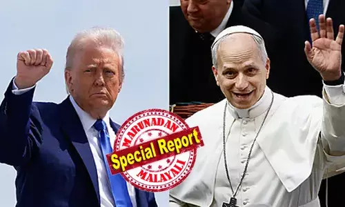 അമേരിക്കക്കാരോട് എന്തെങ്കിലും പറയാനുണ്ടോ എന്ന് ചോദിച്ചപ്പോള്‍ പോപ്പ് പറഞ്ഞത് നിങ്ങളെ എല്ലാവരെയും ദൈവം അനുഗ്രഹിക്കട്ടെ എന്ന്; ട്രംപിന്റെ ഭരണത്തെ വിമര്‍ശിച്ച വാചകം എന്ന് വ്യാഖ്യാനിച്ച് സോഷ്യല്‍ മീഡിയ: ട്രംപും പോപ്പും തമ്മില്‍ തെറ്റുമോ?