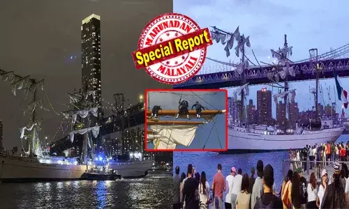 രാത്രി ശാന്തതയിൽ മുന്നോട്ട് കുതിച്ച മെക്‌സിക്കൻ നേവി കപ്പൽ; പൊടുന്നനെ ആ കാഴ്ച കണ്ട് ഹെൽസ്മാന്റെ ചങ്കിടിച്ചു; കൺട്രോൾ ചെയ്യാൻ ശ്രമിച്ചിട്ടും നടന്നില്ല; നിമിഷ നേരം കൊണ്ട് അതിപ്രസിദ്ധമായ ബ്രൂക്‌ലിൻ പാലത്തിൽ ഇടിച്ചു കയറി; ഇടിയുടെ ആഘാതത്തിൽ പലരും തെറിച്ചുവീണു; രണ്ടു പേർക്ക് ജീവൻ നഷ്ടമായി; പേടിപ്പെടുത്തുന്ന ദൃശ്യങ്ങൾ പുറത്ത്!