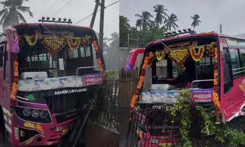 നിയന്ത്രണം വിട്ടെത്തിയ സ്വകാര്യ ബസ് ഡിവൈഡറില്‍ ഇടിച്ചുകയറി വൻ അപകടം; നിരവധിപേർക്ക് പരിക്ക്; ആശുപത്രിയിൽ പ്രവേശിപ്പിച്ചു; സംഭവം കോഴിക്കോട്