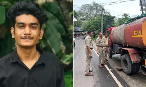 വളപട്ടണം പാലത്തില്‍ ബൈക്ക് യാത്രക്കാരന്റെ മരണത്തിനിടയാക്കിയ മാലിന്യ ടാങ്കര്‍ലോറി പൊലിസ് പിടികൂടി; ക്ലീനര്‍ അറസ്റ്റില്‍