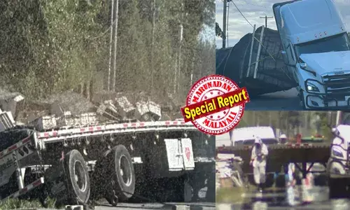 റോഡിൽ നിയന്ത്രണം തെറ്റിമറിഞ്ഞത് ഒരു കൂറ്റൻ കണ്ടെയ്നർ ട്രക്ക്; ടൺ കണക്കിന് ചരക്ക് ചരിഞ്ഞുവീണതും അലർട്ട്; പേടിപ്പെടുത്തുന്ന കാഴ്ചകൾ കണ്ട് നാട്ടുകാർ വിരണ്ടു; പ്രദേശത്ത് നിന്നും നിരവധി പേരെ ഒഴിപ്പിച്ചു; അതിർത്തികളിൽ അതീവ ജാഗ്രത; കൂട്ടത്തിലെ റാണിയെ കണ്ടെത്തുമെന്ന് പോലീസ്!