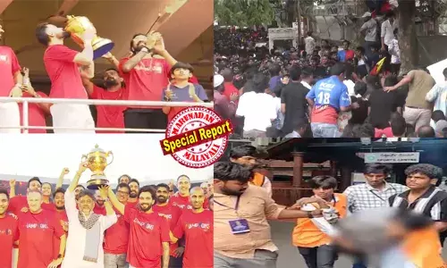 ചിന്നസ്വാമി സ്റ്റേഡിയത്തിന് പുറത്ത് തിക്കിലും തിരക്കിലും പെട്ട് 11 ജീവന്‍ പൊലിഞ്ഞെങ്കിലും അകത്ത് വിജയാഘോഷം തുടര്‍ന്നു; താരങ്ങളാരും ദുരന്തം പരാമര്‍ശിച്ചില്ല; വിമര്‍ശനം ഉയര്‍ന്നതോടെ പുറത്തെ വിവരം അവര്‍ അറിഞ്ഞില്ലെന്ന് വാദം; വിക്ടറി പരേഡ് ഒഴിവാക്കിയിട്ടും വന്നുഭവിച്ചത് വലിയ ദുരന്തം