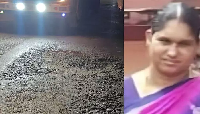 റോഡിലെ കുഴിയില്‍ വീണ സ്‌കൂട്ടര്‍ ലോറിക്ക് മുന്നിലേക്ക് മറിഞ്ഞു; അങ്കണവാടി ജീവനക്കാരിക്ക് ദാരുണാന്ത്യം; സംഭവം പാലക്കാട്