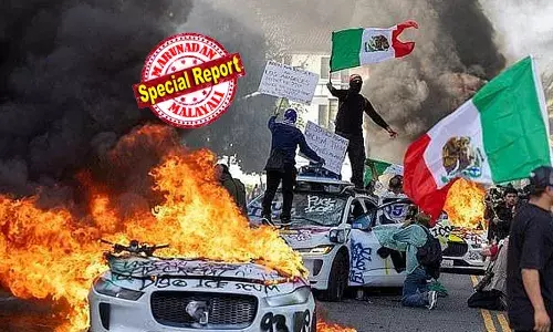 യുദ്ധക്കളമായി ലൊസാഞ്ചലസ്;  അനധികൃത കുടിയേറ്റക്കാരെ അറസ്റ്റ് ചെയ്യാനുള്ള നീക്കത്തിനെതിരെ തെരുവിലിറങ്ങി ആയിരങ്ങള്‍;  സൈന്യത്തെ ഇറക്കി ഡൊണാള്‍ഡ് ട്രംപ്;  മുഖംമൂടി ധരിച്ച അക്രമകാരികളെ അറസ്റ്റ് ചെയ്യാന്‍ നിര്‍ദേശം; വാഹനങ്ങള്‍ക്ക് തീയിട്ടും പാതകള്‍ ഉപരോധിച്ചും പ്രതിഷേധക്കാര്‍;  കണ്ണീര്‍ വാതകവും റബ്ബര്‍ ബുള്ളറ്റുകളും പ്രയോഗിച്ചു; മറീനുകളെ വിന്യസിക്കും;  ട്രംപിന്റേത് ഭ്രാന്തന്‍ തീരുമാനമെന്ന് കാലിഫോര്‍ണിയ ഗവര്‍ണര്‍