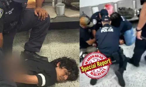 ഇന്ത്യന്‍ വിദ്യാര്‍ഥിയുടെ കാലുകളും കൈകളും ബന്ധിച്ച നിലയില്‍;  രണ്ട് അമേരിക്കന്‍ ഉദ്യോഗസ്ഥര്‍ വിദ്യാര്‍ത്ഥിയുടെ പുറകില്‍ മുട്ടുകുത്തി നില്‍ക്കുന്നതും വീഡിയോയില്‍ വ്യക്തം;  അക്രമാസക്തനായതിനാലെന്ന് വിശദീകരണം; പ്രതിഷേധം ശക്തം;  വിശദമായി അന്വേഷിക്കുന്നുവെന്ന്  ഇന്ത്യന്‍ കോണ്‍സുലേറ്റ്