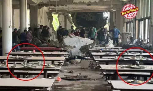 ഭക്ഷണം പാതി അവശേഷിക്കുന്ന പ്ലേറ്റുകളും ഗ്ലാസുകളും കാന്റീനിലെ മേശ മേല്‍ ചിതറി കിടക്കുന്നു; തകര്‍ന്ന ഭിത്തിക്ക് സമീപം ആശങ്കയോടെ ആളുകള്‍; എയര്‍ ഇന്ത്യ വിമാനം ഇടിച്ചുകയറിയ ബിജെ മെഡിക്കല്‍ കോളേജ് ഹോസ്റ്റലില്‍ മരിച്ചത് അഞ്ചുവിദ്യാര്‍ഥികള്‍; നിരവധി പേര്‍ക്ക് പരിക്കേറ്റു; ചിത്രങ്ങള്‍ പുറത്ത്