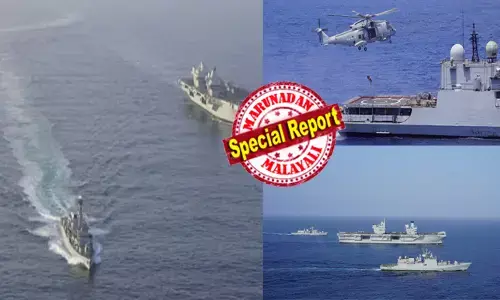 നടുക്കടലിലൂടെ കുതിച്ച കപ്പലുകളെ കണ്ട് അമ്പരപ്പ്; തലങ്ങും വിലങ്ങും പാഞ്ഞ് പ്രകടനം; അഭിമാനമായി ഇന്ത്യയുടെ ഐ എൻ എസ് ടബാറും; നീലാകാശം കീഴടക്കി എയർക്രാഫ്റ്റുകളും; വടക്കൻ അറബിക്കടലിൽ അത്ഭുതം തീർത്ത് ഇന്തോ ബ്രിട്ടീഷ് സംയുക്ത നാവികാഭ്യാസം; ചങ്കിടിപ്പോടെ ചൈന!