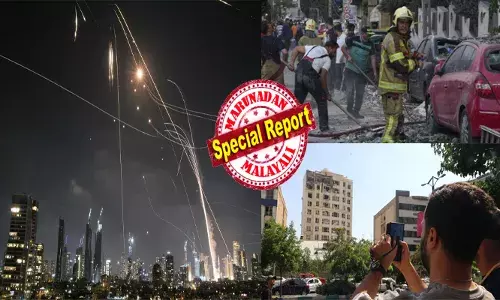 രാത്രിയിലെ നഗരവെളിച്ചത്തിൽ ശരവർഷം പോലെ പായുന്ന മിസൈലുകൾ; പരിഭ്രാന്തിയിൽ ബങ്കറുകളിലേക്ക് ഓടി ഒളിക്കുന്ന ആളുകൾ; പശ്ചിമേഷ്യൻ യുദ്ധഭീതിയുടെ അലയടികൾ ഇങ്ങ് കേരളത്തിലും; ഇസ്രയേലിൽ പ്രവാസികളായി കഴിയുന്നത് നൂറിലധികം പേർ; ആശങ്കയിൽ സുഹൃത്തുക്കളും കുടുംബാംഗങ്ങളും; ജാഗ്രത വേണമെന്ന് അധികൃതർ!